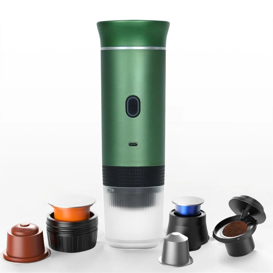 Cafetera Expresó TikCoffee® Portátil Capsulas 3 en 1 Compatible con Nespresso Dolce Gusto y Café Molido